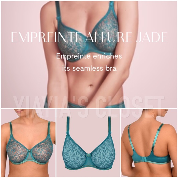 Empreinte 30E Allure 07205 Seamless Lace Underwire T-Shirt Bra in Jade/Green - Picture 2 of 16